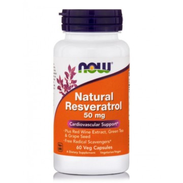 Now Foods Resvératrol Naturel 50mg 60 Capsules