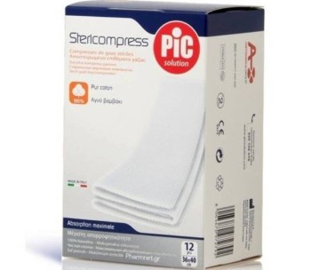Pic Solution Stericompress Αποστειρωμένες Βαμβακερές Γάζες 18x40cm,...