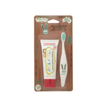 Jack N Jill Natural Certified Toothpaste Strawberry, 50g & Οδοντόβο...