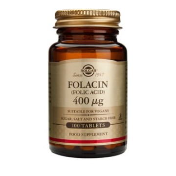 Solgar Folacin (Folic Acid) 400ug Αναιμία 100 Tablets Solgar Folacin (Folic Acid) 400ug Αναιμία 100 Tablets