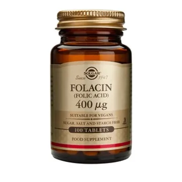 Solgar Folacina (Ácido Fólico) 400ug Anemia 100 Comprimidos Solgar Folacina (Ácido Fólico) 400ug Anemia 100 Comprimidos