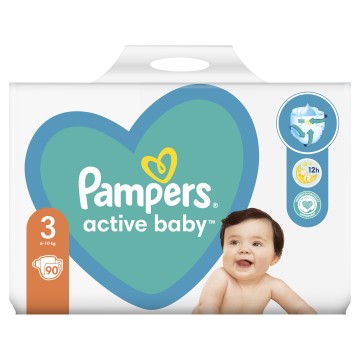 Pampers Active Baby Πάνες Μέγεθος 3 (6-10 kg), 90 τμχ