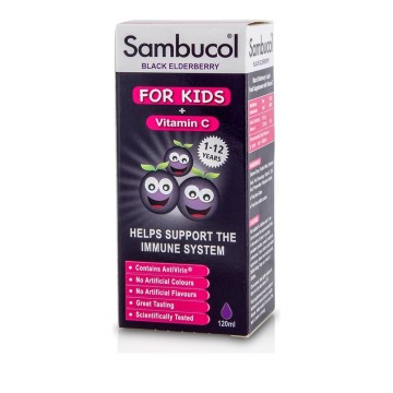 Olvos Science Sambucol Kids + Supplément Vitamine C pour Renforcer le Système Immunitaire 120 ml