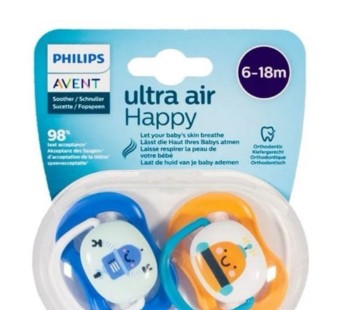 Philips Avent Ultra Air Happy Ορθοδοντική Πιπίλα Σιλικόνης Μπλε/Πορ...