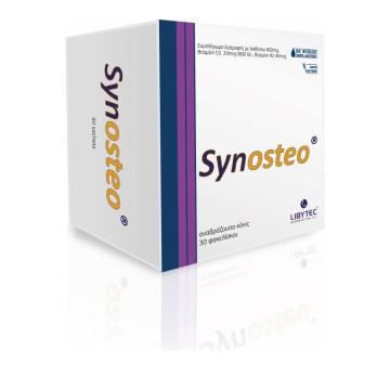 Libytec Synosteo Пищевая добавка с кальцием 800 мг и витамином D3 20 мкг (800 МЕ) и витамином K2 45 мкг 30 пакетиков