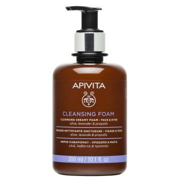 Apivita Cleansing Foam Face-Eyes, Αφρός Καθαρισμού, με Ελιά, Λεβάντ...