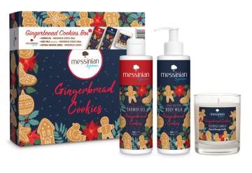 Messinian Spa Promo Gingerbread Cookies Box Duschgel 300 ml & Körpermilch 300 ml & Kerze