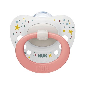 Nuk Signature Silicone White with Pink 0-6m with Case 1pc