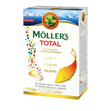 Mollers Total Ολοκληρωμένο Συμπλήρωμα Διατροφής 28caps+28Tabs Mollers Total Ολοκληρωμένο Συμπλήρωμα Διατροφής 28caps+28Tabs