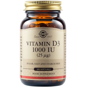 Solgar Vitamine D-3 1000 UI, 100 gélules