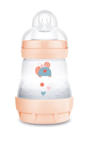 زجاجة أطفال بلاستيكية مضادة للمغص من مام إيزي ستارت مع حلمة سيليكون 0+ أشهر وردي 160 مل