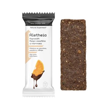Aletheia Raw Energy Bar Πορτοκάλι & Μαύρη Σοκολάτα, 50g