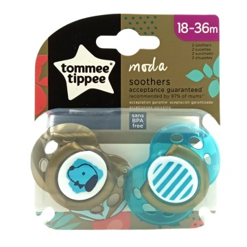 Tommee Tippee Πιπίλες σιλικόνης MODA  για αγόρι 18-36m (2τμχ)