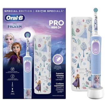 Oral-B Pro Kids 3+ Frozen & Case, brosse à dents électrique avec étui pour 3 ans et plus