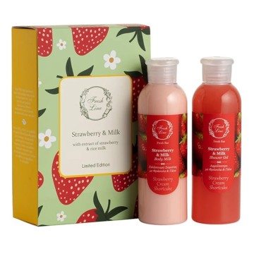 Fresh Line Set Strawberry & Milk with Shower Gel, 200ml & Body Milk...