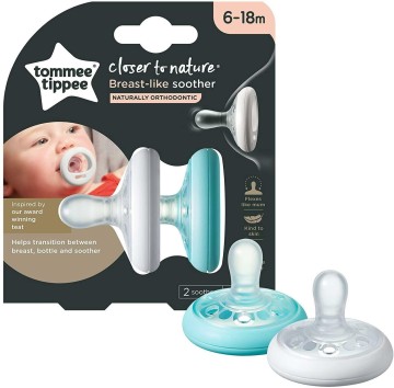 Tommee Tippee Breastlike Pacifier 6-18m (2pcs)