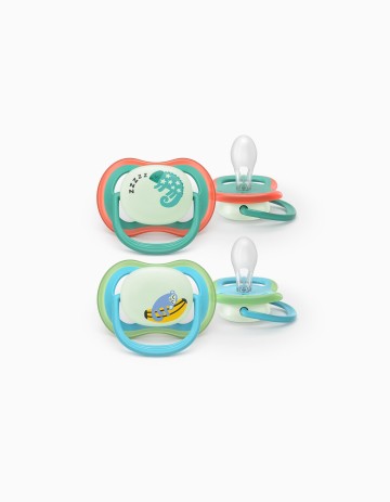 Philips Avent Ultra Air Night, Ορθοδοντική Πιπίλα Νυκτός Πράσινο/Γα...