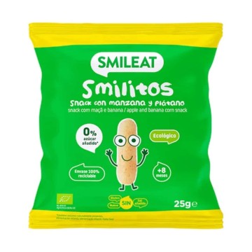 Smileat Smilitos Σνακ Καλαμποκιού BIO με Μήλο-Μπανάνα, 25g