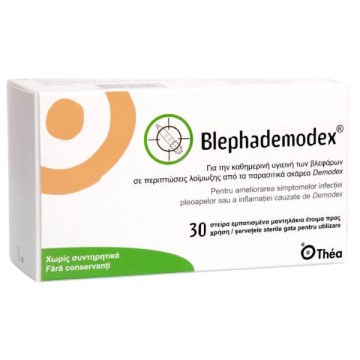 Thea Blephademodex Στείρα Εμποτισμένα Μαντηλάκια για τα Βλέφαρα, 30... Thea Blephademodex Στείρα Εμποτισμένα Μαντηλάκια για τα Βλέφαρα, 30...