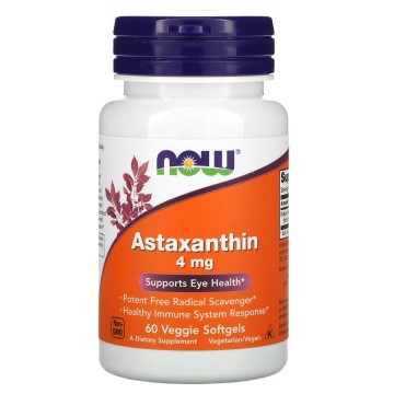 Now Foods Astaxanthin 4 mg, 60 Veggie Softgels Now Foods Astaxanthin 4 mg, 60 Veggie Softgels
