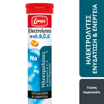 Lanes Electrolytes με Βιταμίνες B,C & E με Γεύση Πορτοκάλι 20 Αναβρ...
