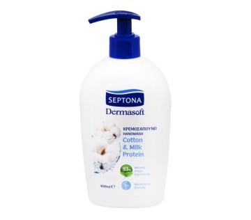 Septona Dermasoft Cotton & Milk Protein Handwash, 400ml Septona Dermasoft Cotton & Milk Protein Handwash, 400ml