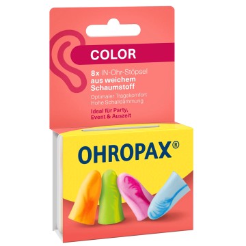 Ohropax Color Ωτοασπίδες Αφρώδεις, 4 ζεύγη