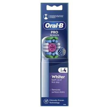 Oral-B Pro 3D White Ανταλλακτικά Ηλεκτρικής Οδοντόβουρτσας 4 τεμάχια