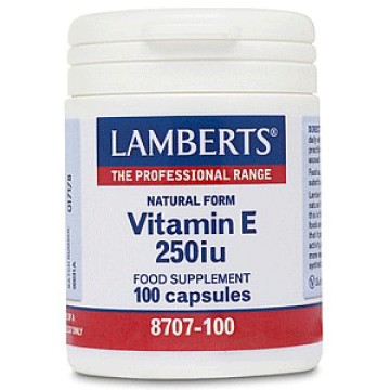 Lamberts Витамин Е 250 МЕ в натуральной форме 100 капсул
