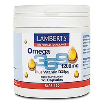 Lamberts Omega 3 6 9 1200mg Συνδιασμός Λιπαρών Οξέων 120 Κάψουλες