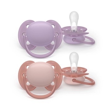 Philips Avent Ultra Soft Ορθοδοντική Πιπίλα Σιλικόνης Μωβ/Ροζ 6-18m...