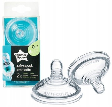 Tommee Tippee Advanced Anti-Colic Silicone Nipples - ниско течение 0m+