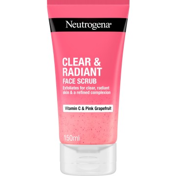 Neutrogena Scrub viso trasparente e radioso con vitamina C e pompelmo rosa per pelli normali 150 ml