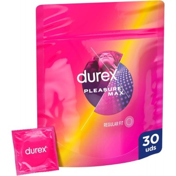 Презервативы Durex Pleasure Max с ребрами стандартной формы, 30 шт.