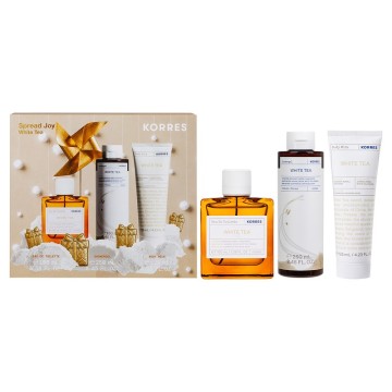 Korres Spread Joy Set White Tea EDT, 100ml & Shower Gel, 250ml & Bo...