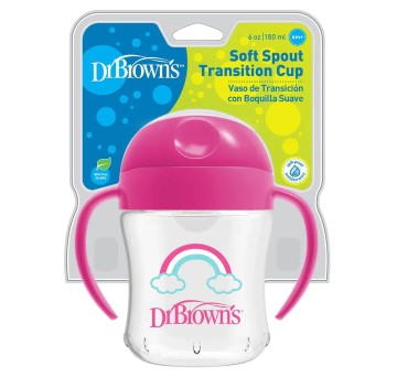 Dr Browns Soft Spout Transition Cup Rainbow & Pink 6M+, 180ml