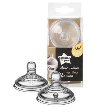 Tétines en silicone Tommee Tippee Closer to Nature - Débit variable X-Cut 0 mois+