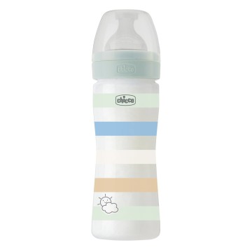 Chicco Well Being Πλαστικό Μπιμπερό Βεραμάν με Ριγές 2m+ , 250ml