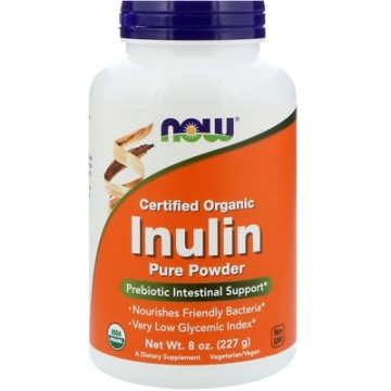 Now Certified Organic Inulin Prebiotic Powder, 227g