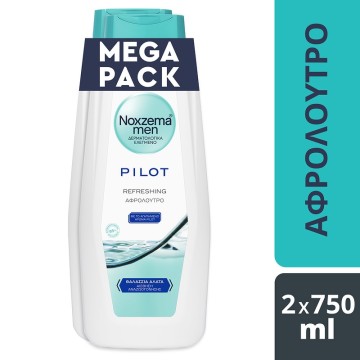 Noxzema Men Αφρόλουτρο Pilot Refreshing Mega Pack 2x750ml
