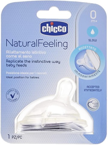 Chicco Natural Feeling Silikoni Rrjedhje e ngadaltë e thithkave 0m+