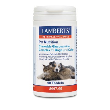 Lamberts Pet Nutrition Chewable Glucosamine Complex Cats & Dogs, Συμπληρωματική Ζωοτροφή για Σκύλους και Γάτες 90Τabs