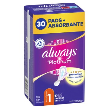Always Platinum Normal (Μέγεθος 1) 30 σερβιέτες Always Platinum Normal (Μέγεθος 1) 30 σερβιέτες