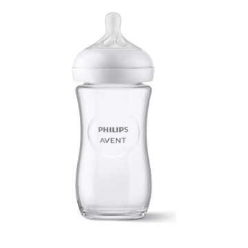 Philips Avent Natural Response Pure Glass Γυάλινο Μπιμπερό 1m+ 240ml