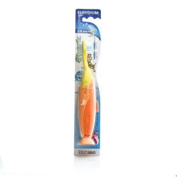 Elgydium Kids Shark Οδοντόβουρτσα για Παιδιά 2-6 Ετών, Πορτοκαλί-Κίτρινο 1τμχ