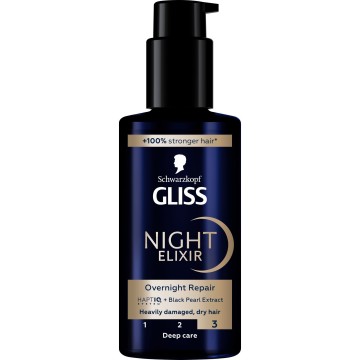 Schwarzkopf Gliss Night Elixir Overnight Repair, Θεραπεία Επανόρθωσ...