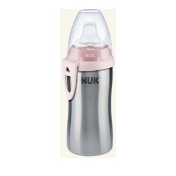Nuk First Choice Active Cup 12m+ Stainless Steel Cup with Mouth Pink 215ml