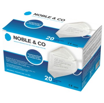 Noble & Co Μάσκα Προστασίας FFP2 NR Λευκή 20τμχ