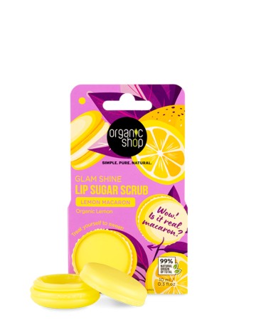 Organic Shop Lip Sugar Scrub Lemon Macaron με Οργανικό Λεμόνι για Α...