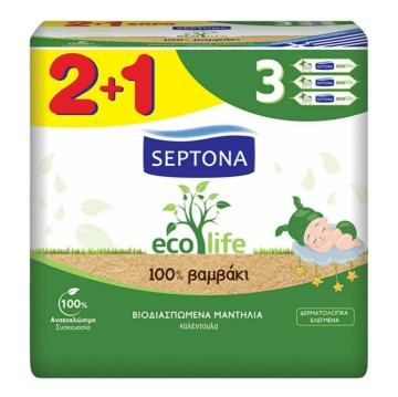 Septona Ecolife Μωρομάντηλα 3x60τμχ